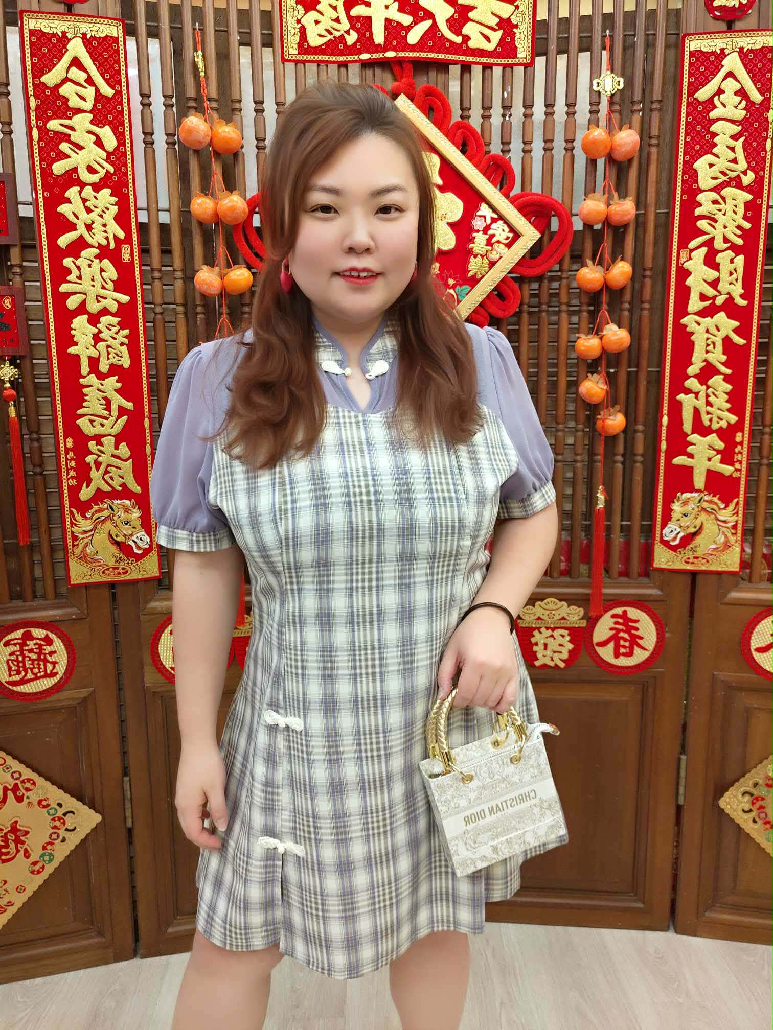 NJN01 TW#3578 雪纺旗袍款连衣裙