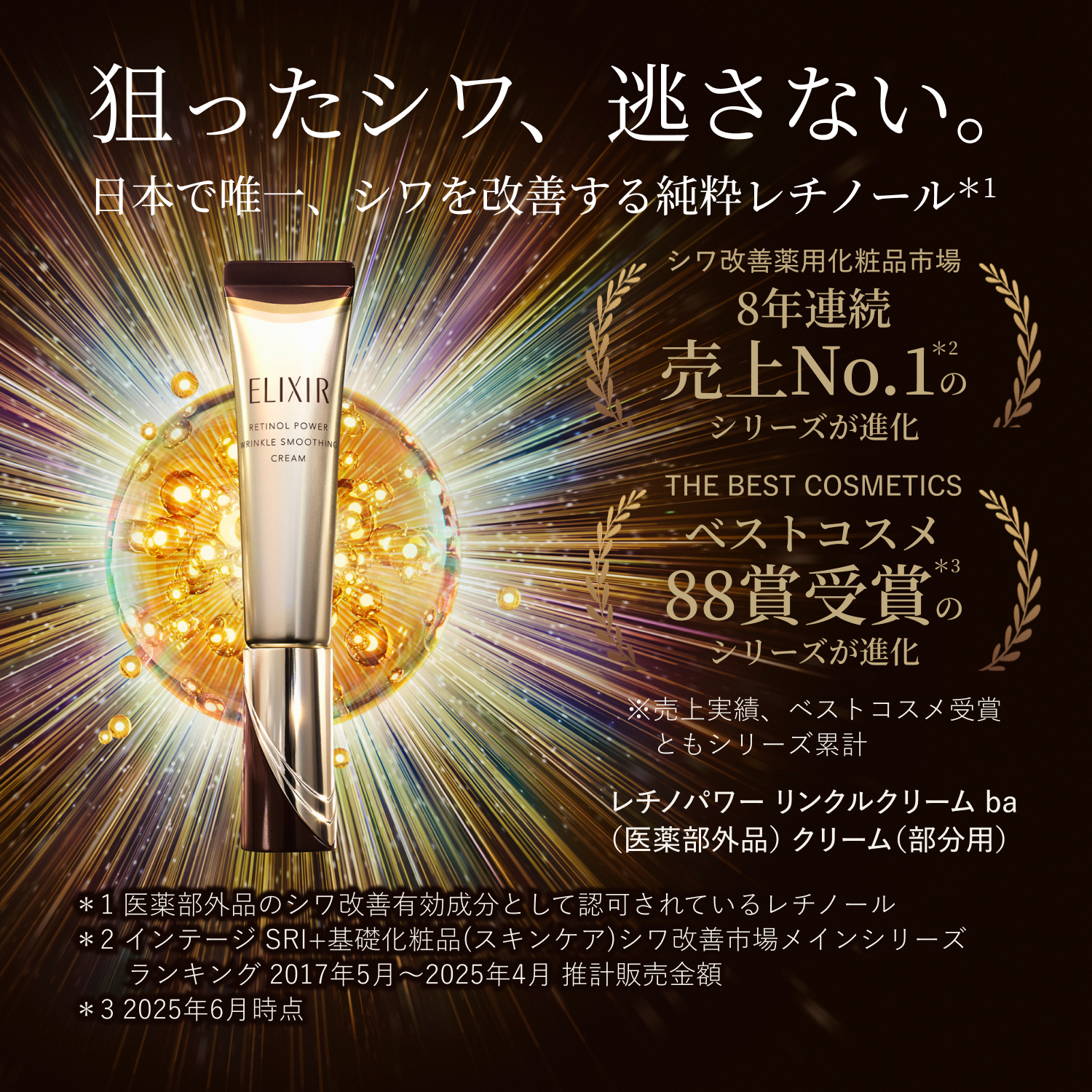 資生堂Shiseido Elixir Retinol Power Wrinkle Smoothing Cream 高純維A膠原超抗皺眼唇精華乳 15g 新版