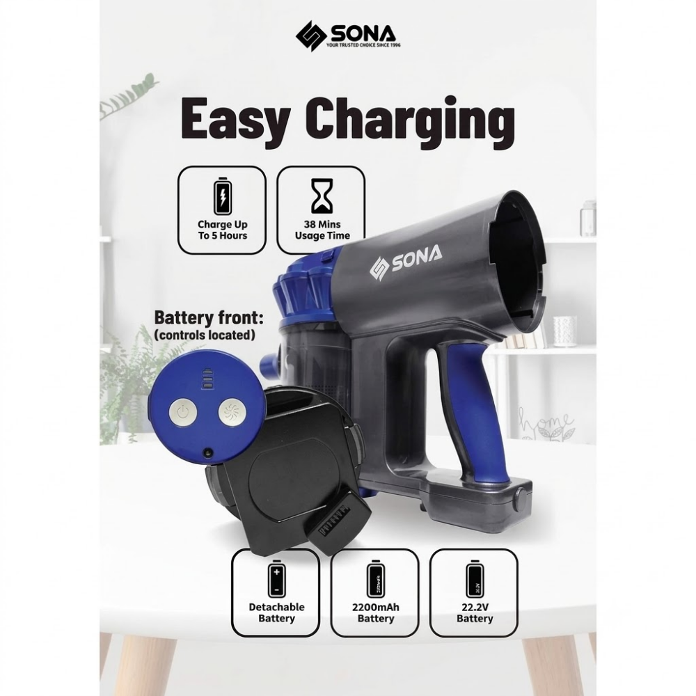 SONA Cordless Handheld Vacuum Cleaner SVC 6820 AAT