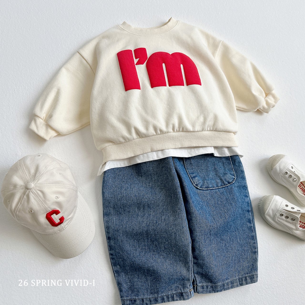 🌸預訂 韓國直送🌸🇰🇷VIVIDI三色立體字母印花寬鬆衛衣