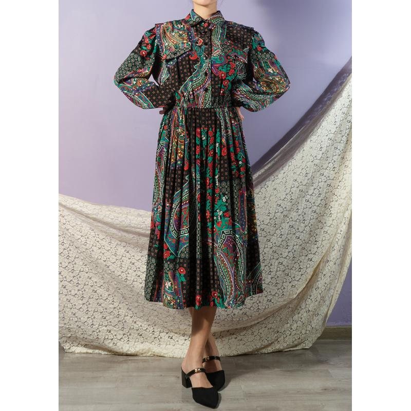 Plus Size - C.a. 1990s Leslie Fay Paisley Pattern ShirtDress (BG050)