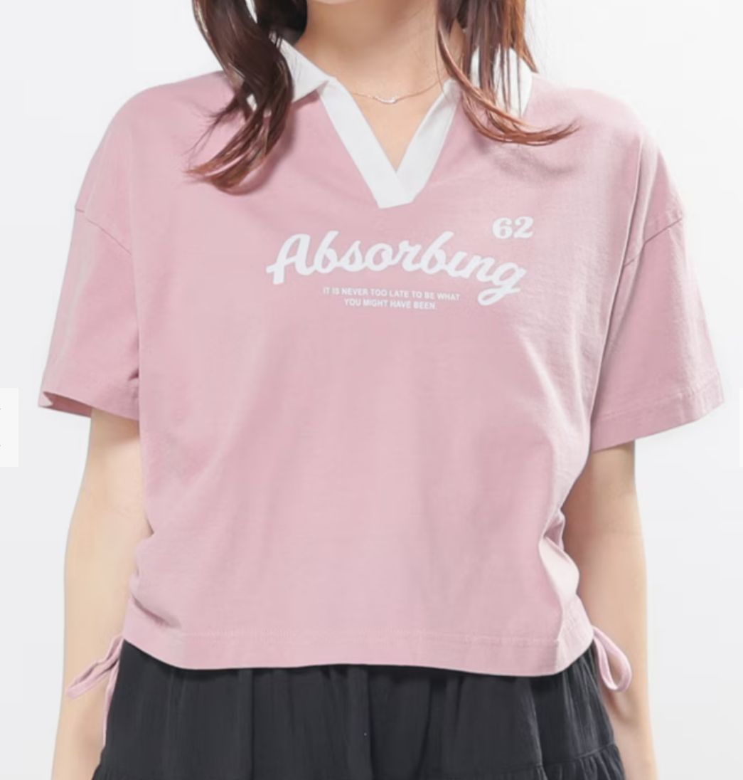 Honeys polo 領top Navy / white / charcoal / pink Size : /S /m /L 採用100%美國優質純棉布料，親膚環保。 具有防紫外線功能，有效抵禦紫外線傷害。