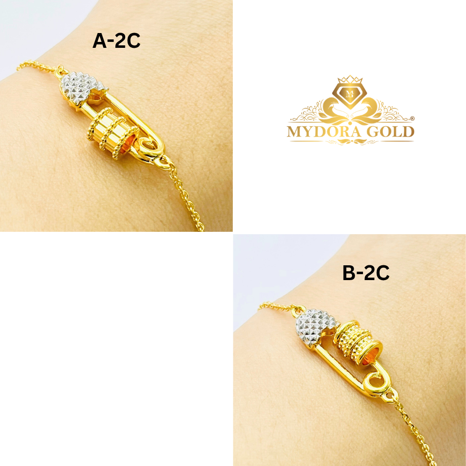MYDORA Rantai Tangan Tube Bead Safety Pin Series l EMAS 916/22K