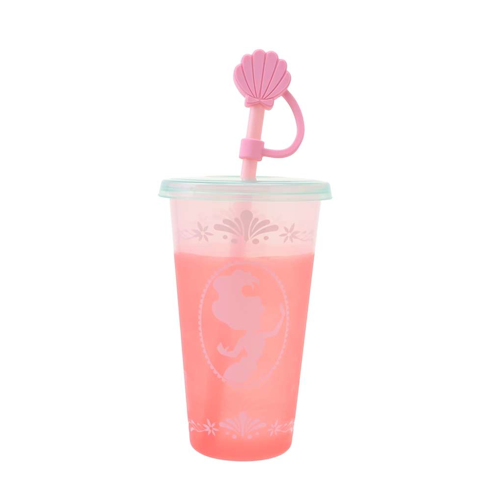 🎀【預訂】公主剪影變色吸管杯附吸管蓋 - Ariel