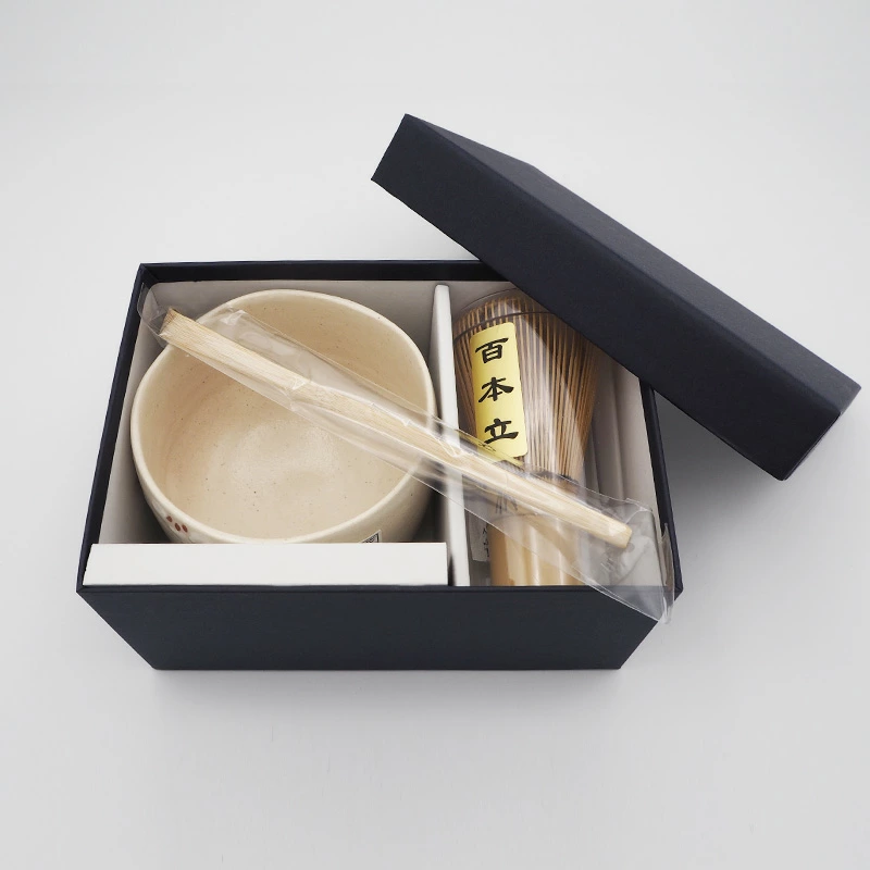 日本製 波佐見燒櫻花抹茶碗三件式套