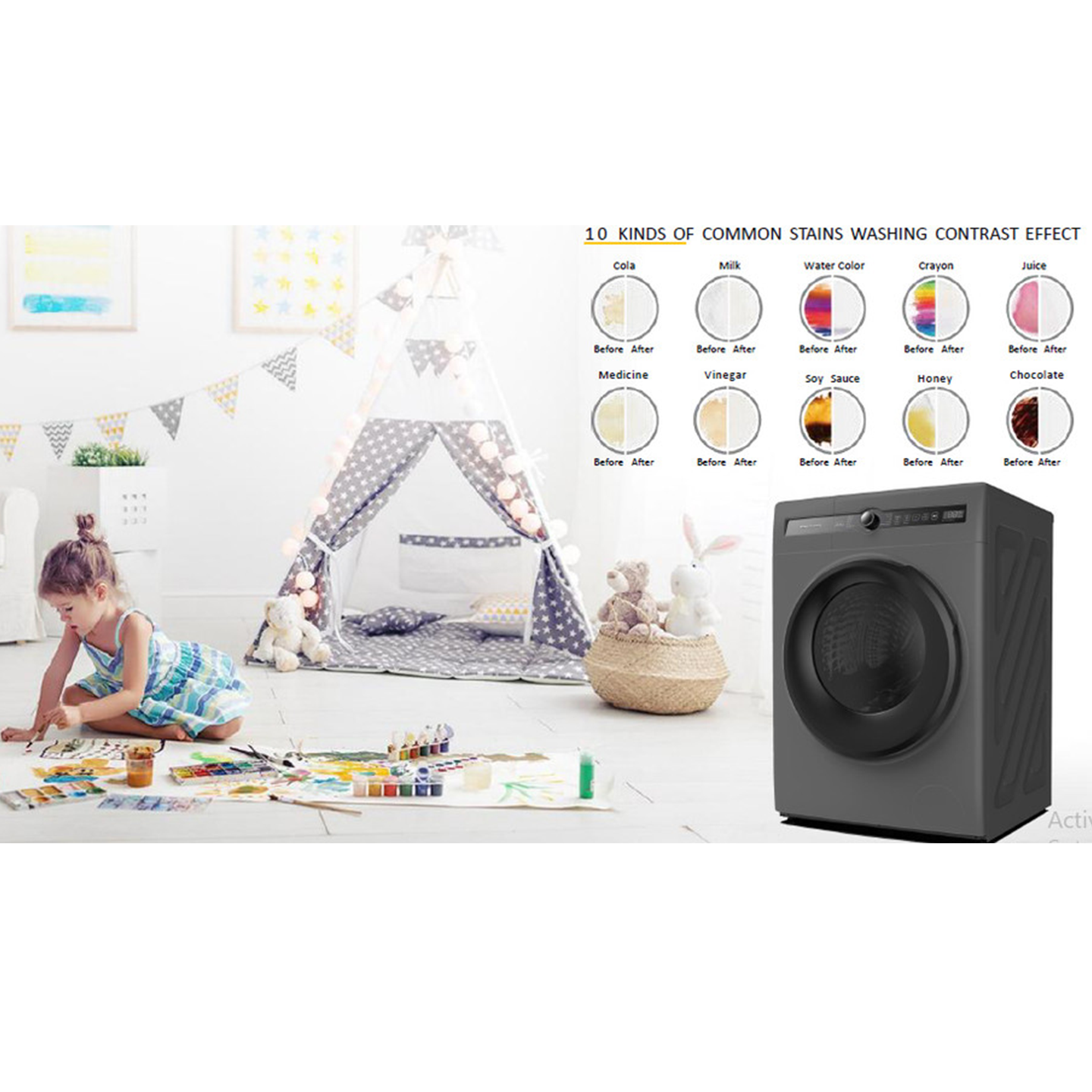 Sharp 10kg Inverter Front Load Washer (ESFH10BMB)