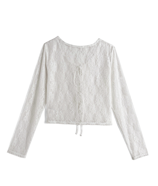 春天必備! 蕾絲綁帶外套 [ru1226]