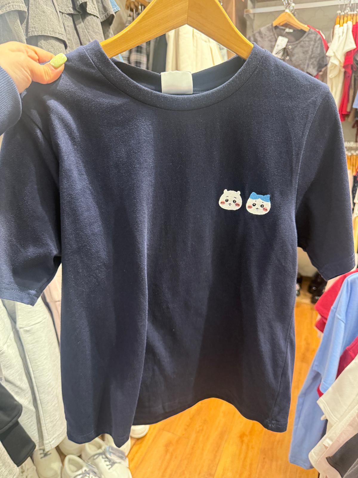 Honeys x Chiikawa 前後logo tee Size /m /L Navy / charcoal / grey