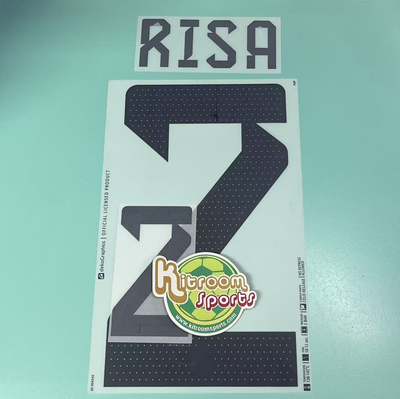 2022 Japan Away Nameset #2 RISA ( Women Team )