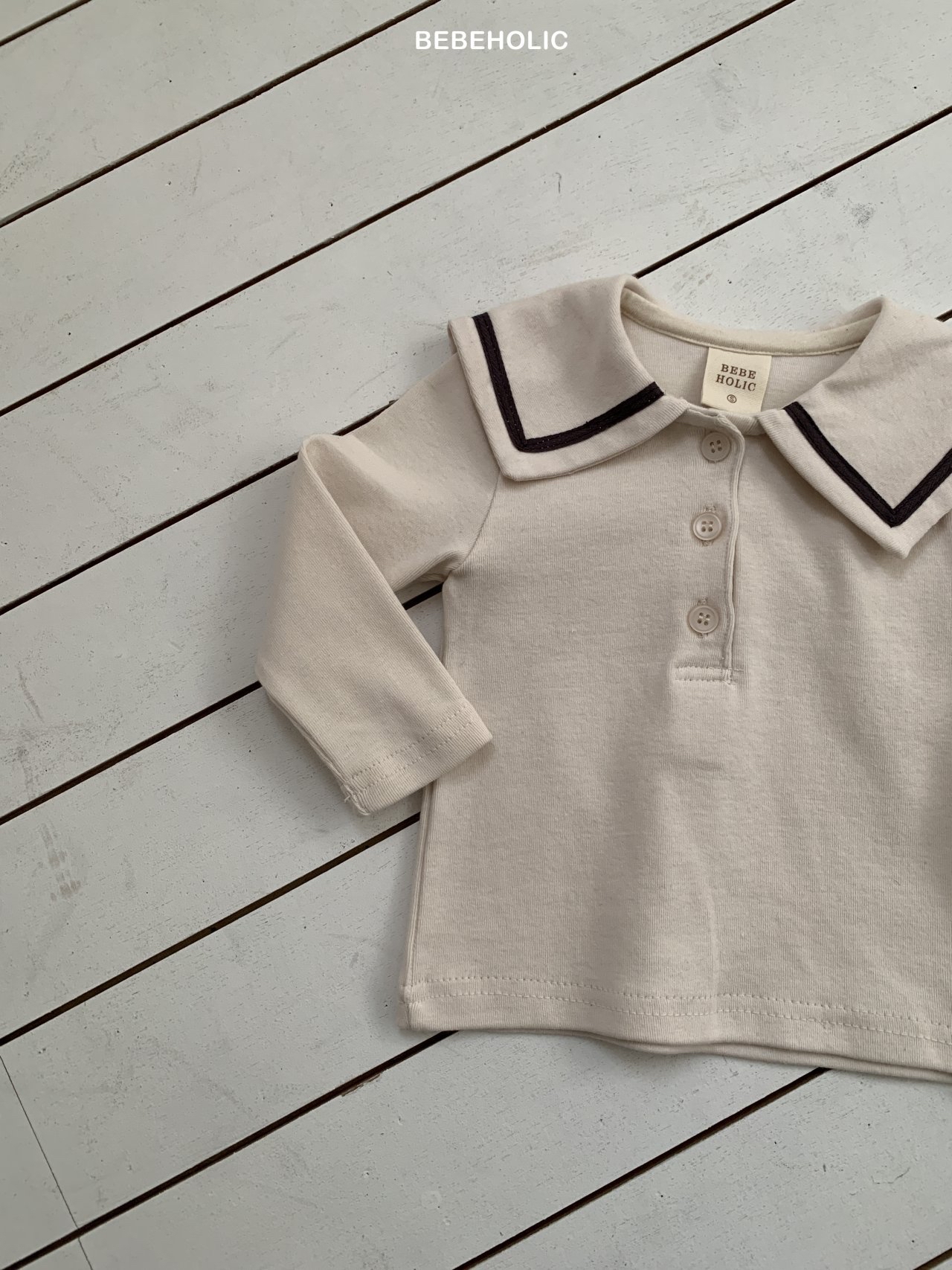 🌸預訂 韓國直送🌸🇰🇷BEBEHOLIC兩色品牌印花水手領長袖上衣