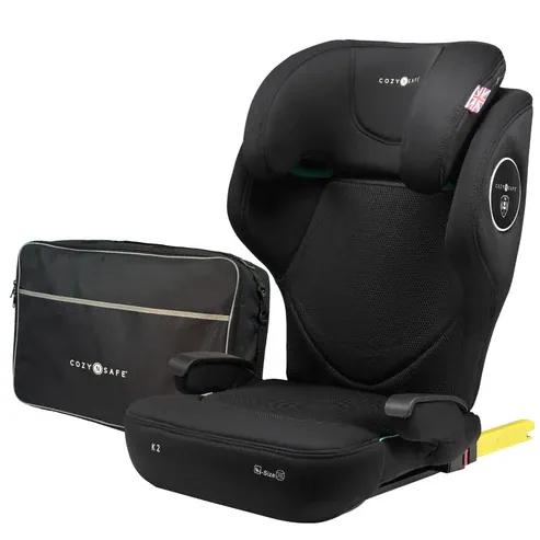 Cozy N Safe K2 i-Size 兒童高背增高汽車安全座椅 (100-150cm) 附旅行收納袋 4歲至12歲 黑色