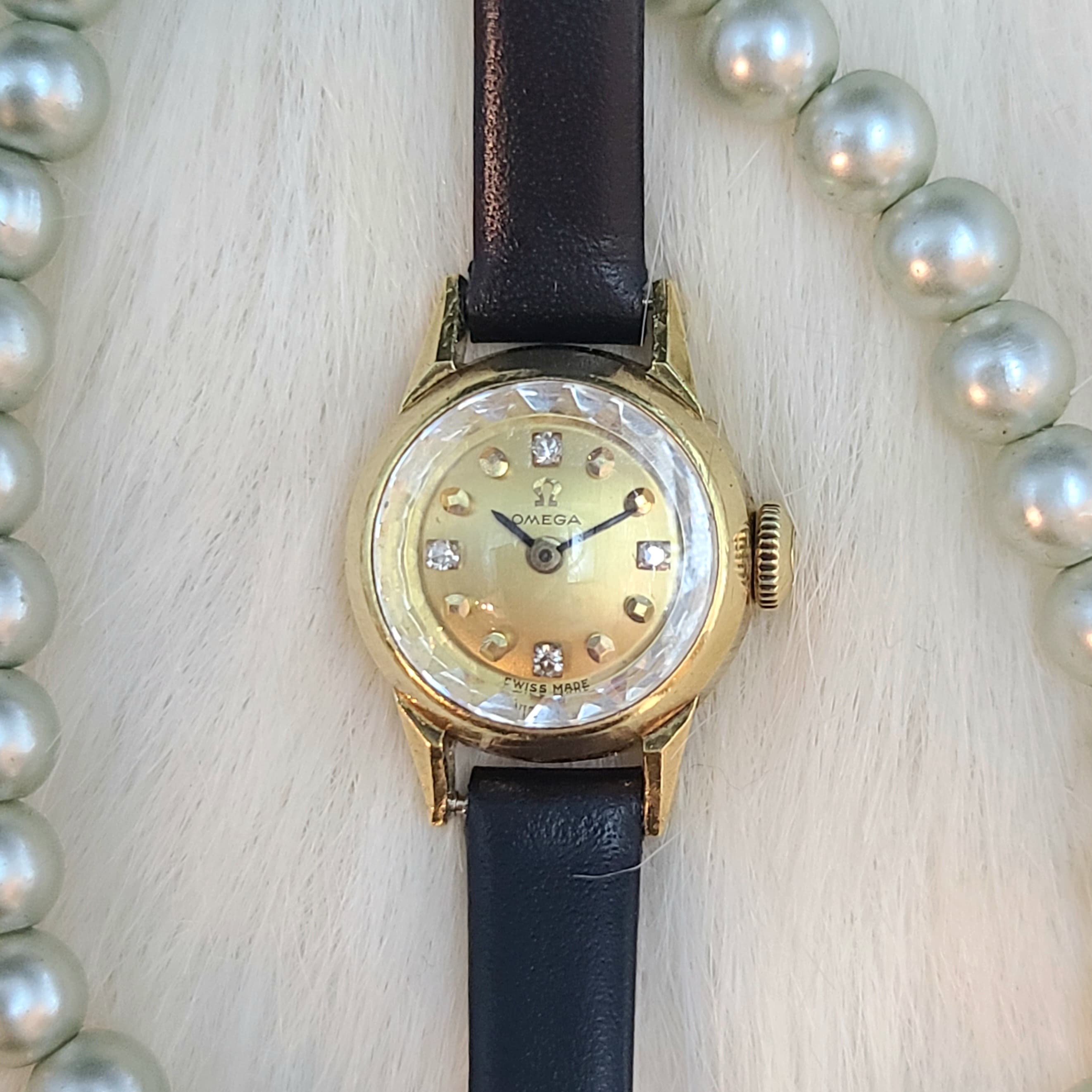 70年代Omega鑽石18k金殼機械錶