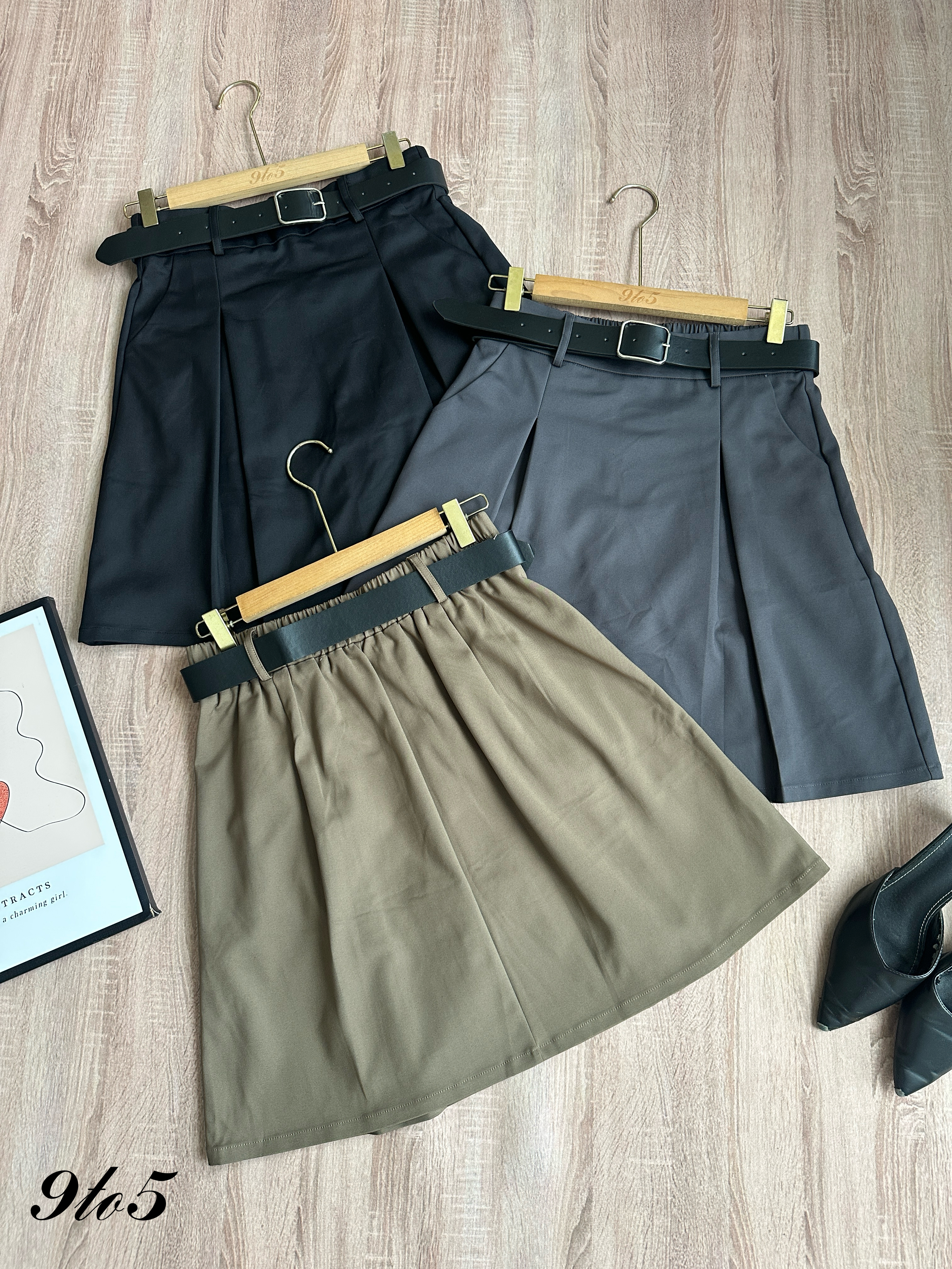 S1916 A Line Midi Skirt - 3 Colors 