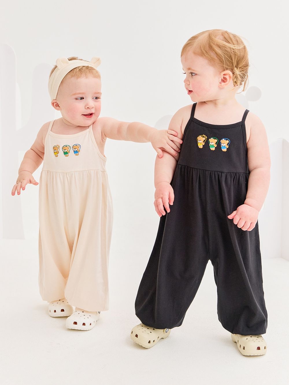 ☀️預訂 韓國直送☀️🇰🇷Milk Baby五色跳繩小熊印花寬鬆吊帶連身褲