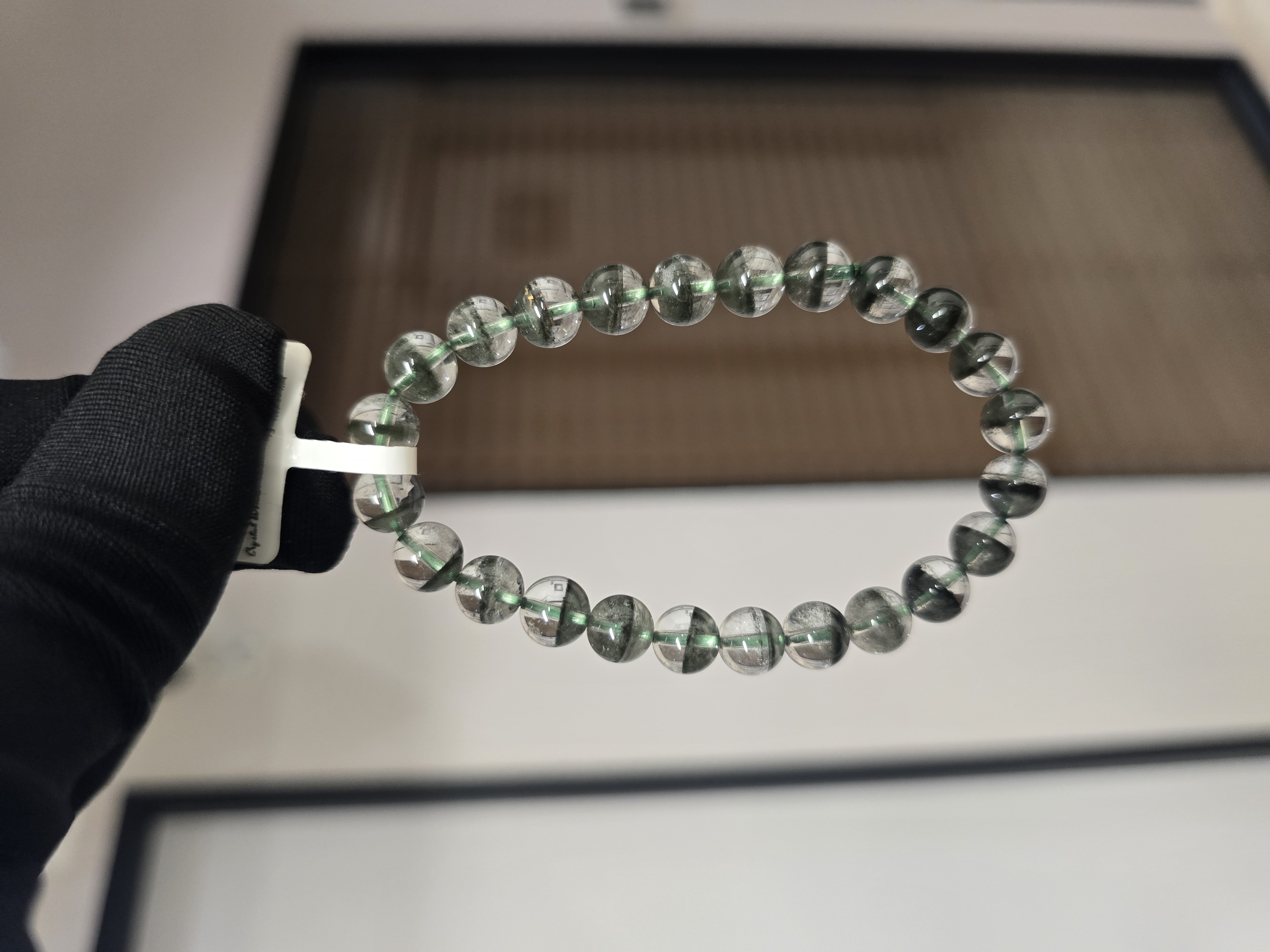 (收藏級)(一線天)高質聚寶盤半盤綠幽靈 7.5+mm (No.GPQ002)