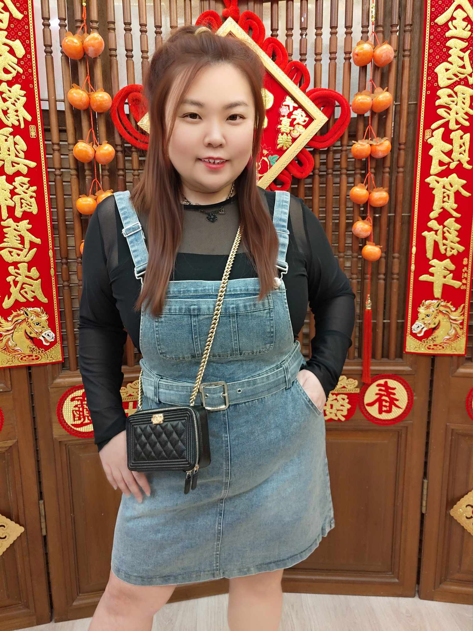 NJB12 KJ9351 假腰带牛仔吊带裤裙