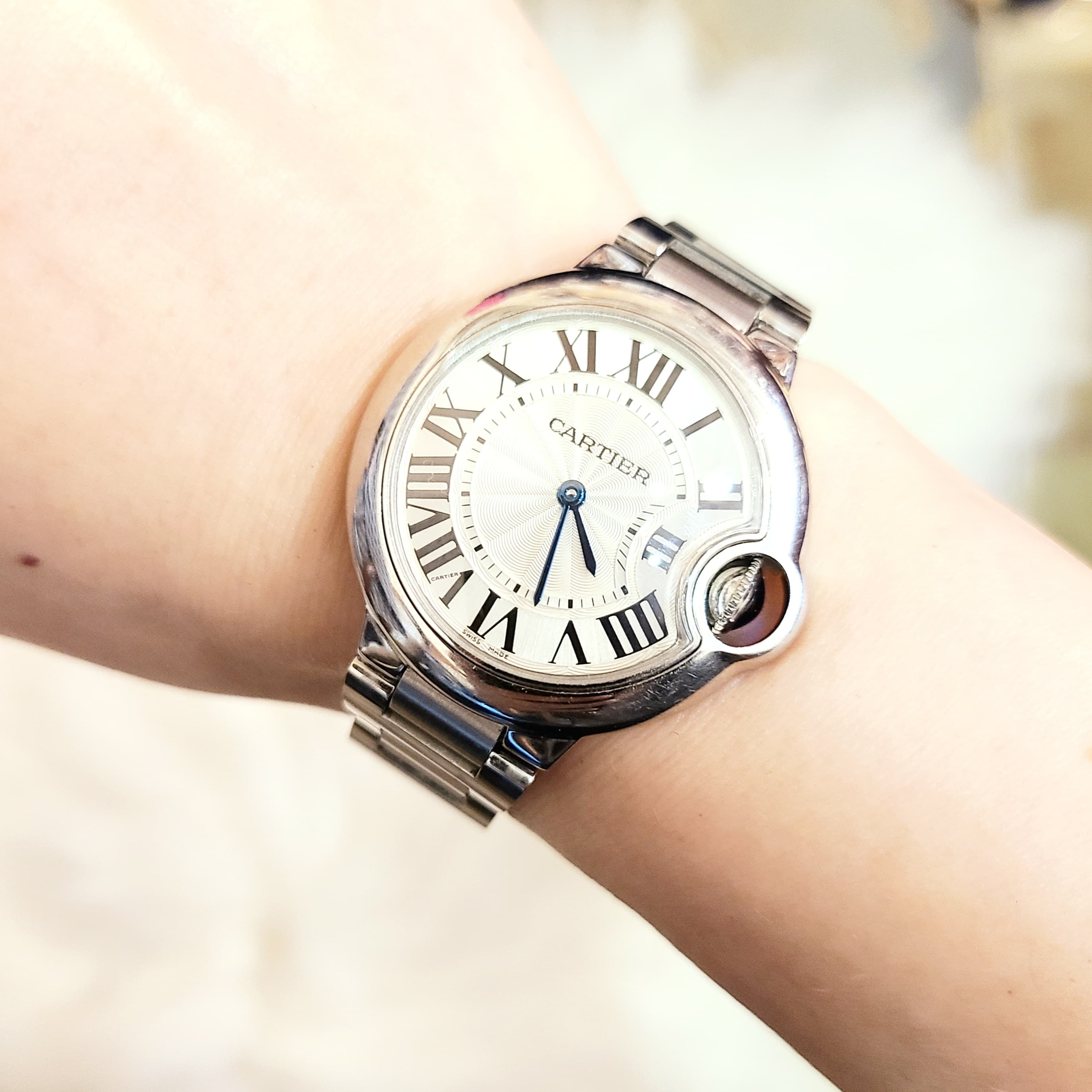 Cartier 藍氣球精鋼石英錶