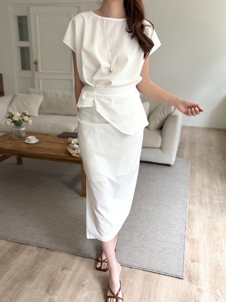 Lyra Ruched Set (White)