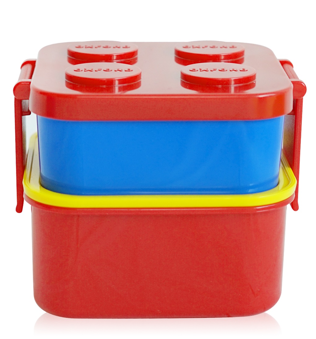 Square lunch Box Duo with Fork (RED) / 正方形餐盒孖裝連叉 紅色）