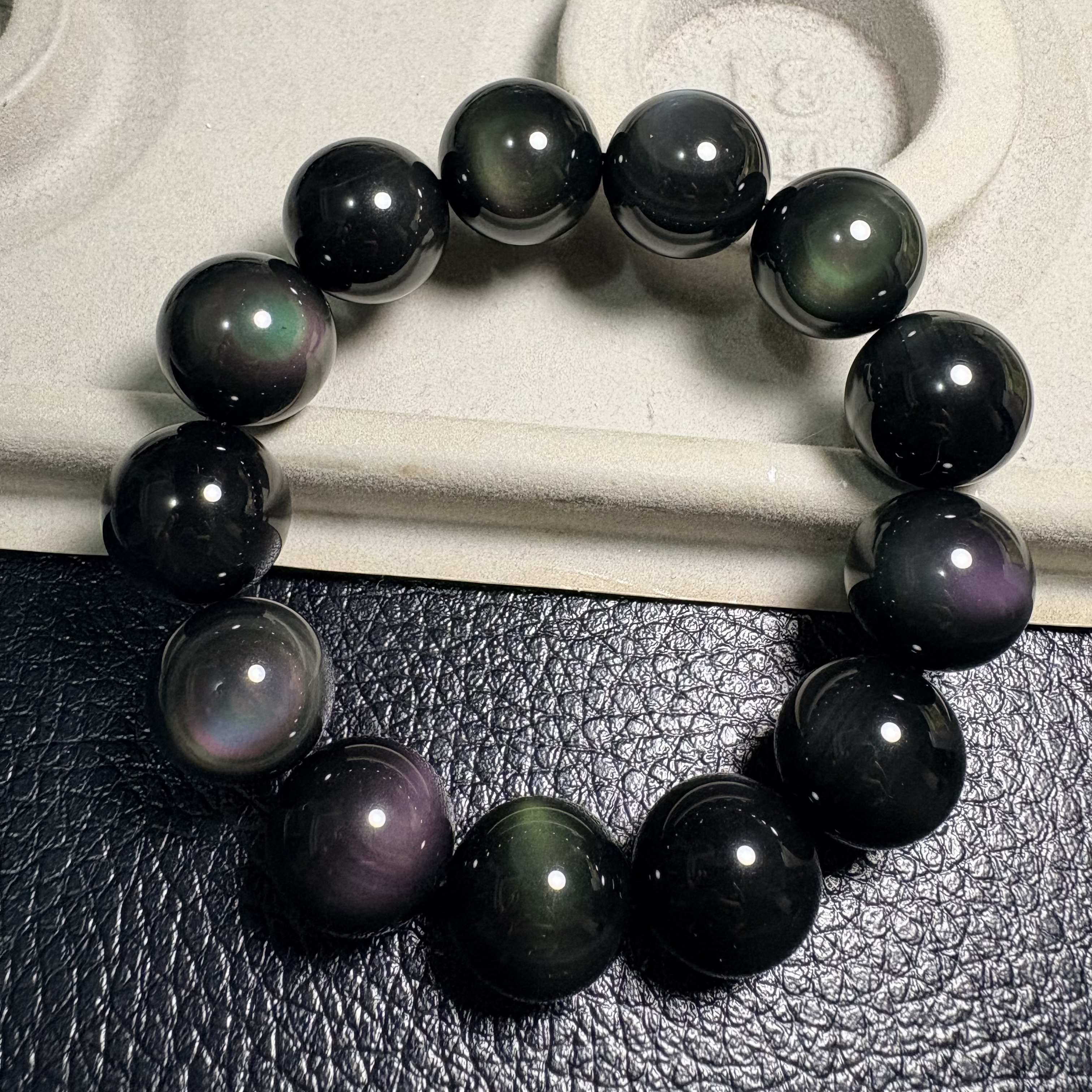 18mm雙彩彩曜石手串No.4290丨規格：18 mm珠18 cm手圈