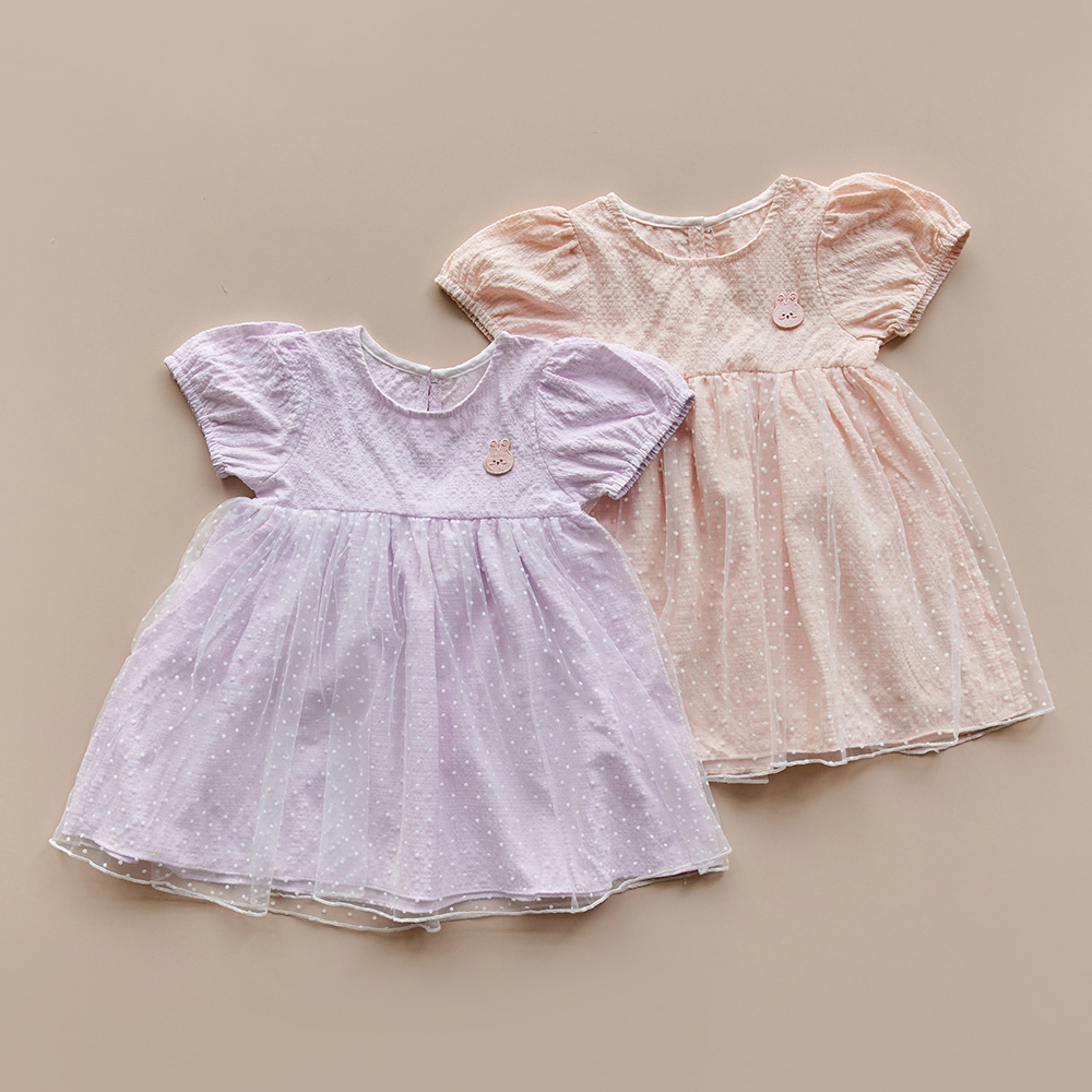 26S/S🌸DTD Lovely果凍人物波點蕾絲連身裙