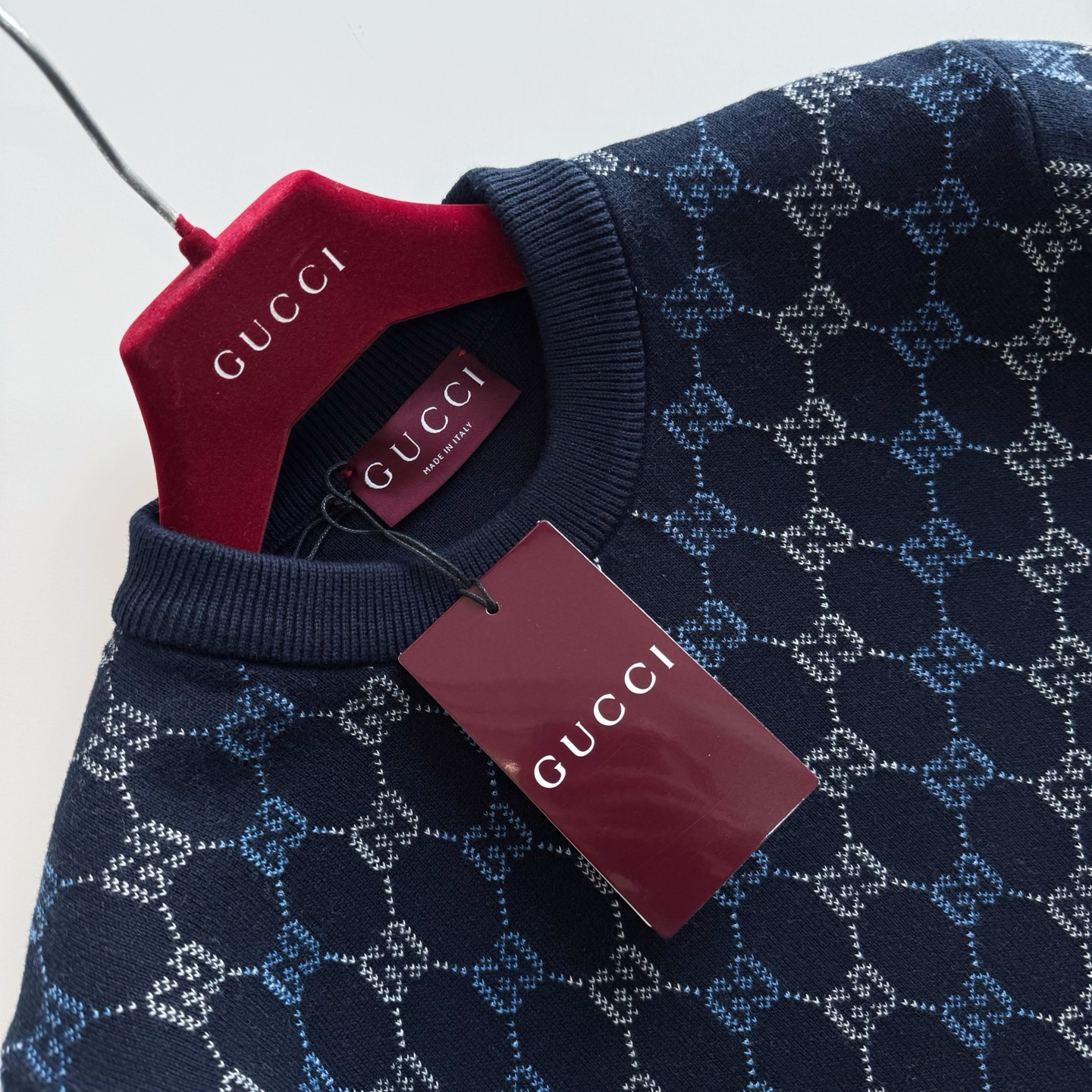 【頂級原單】GUCCI GG 提花羊毛圓領冷衫