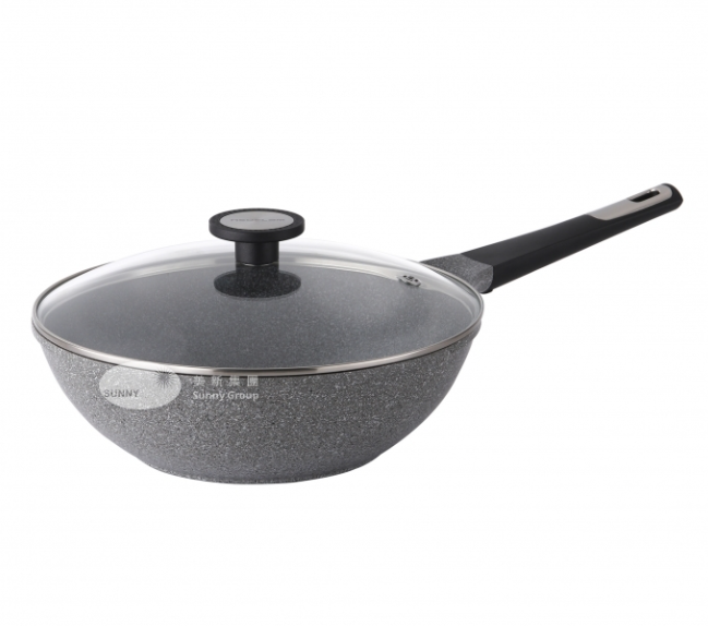 EK-OT-W30G/30cm單柄炒鑊連蓋