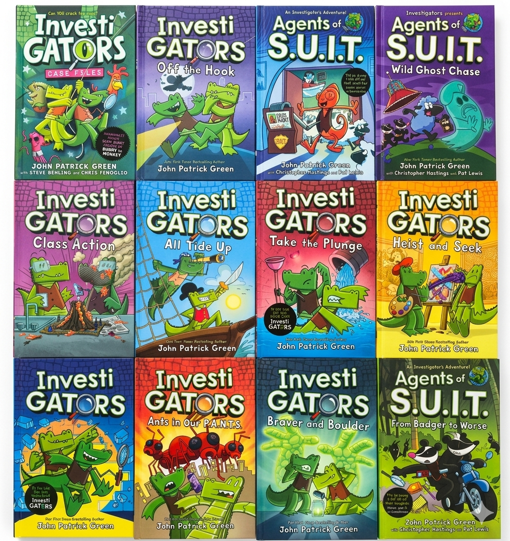 InvestiGators Series 12 Books Collection Hardcover | 全彩鱷魚偵查員精裝12冊  |B396