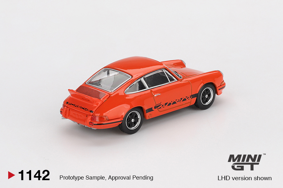 Mini GT 1/64 Porsche 911 Carrera RS 2.7 Tangerine with Black Livery - MGT01142-R