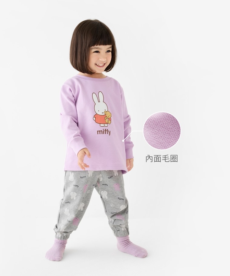 💚代購 台灣直送💚正版授權Miffy&Boris 兩色人物滿印毛圈長袖家居服上下套裝
