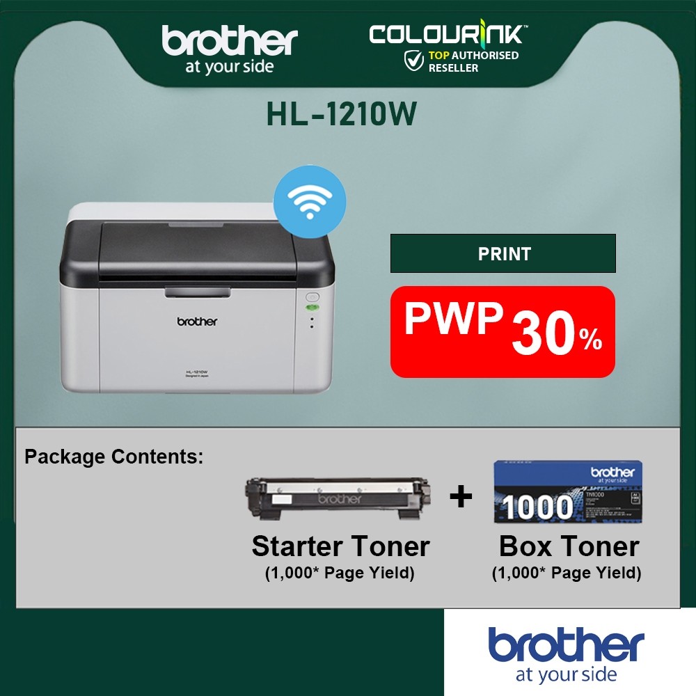Brother HL-1210W A4 Print Only WiFi B&W Monochrome Laser Printer Mobile Printing LPB-6030w HP M107w 6030