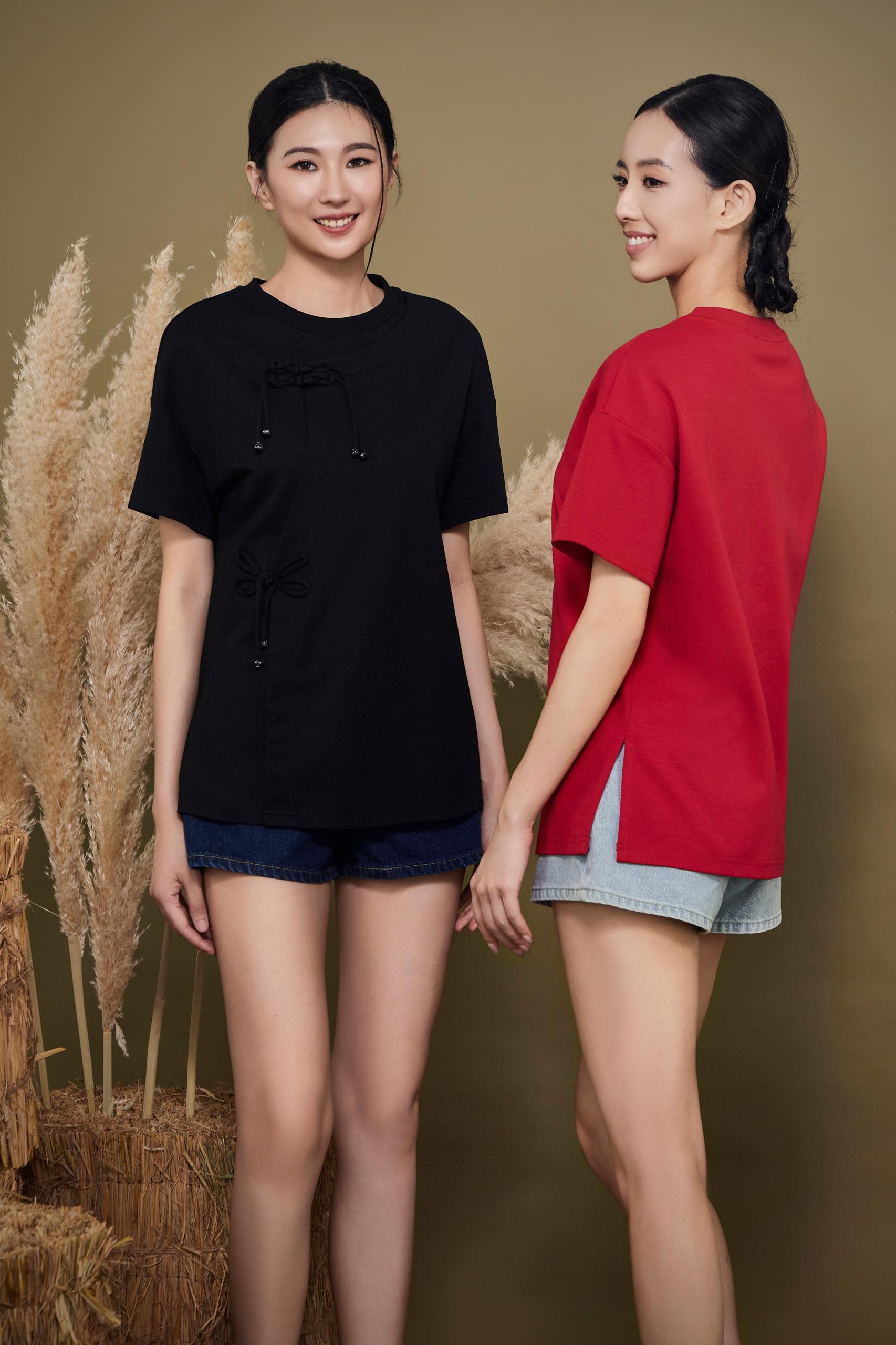 CB2789 QI CHINESE KNOT TEE TOP