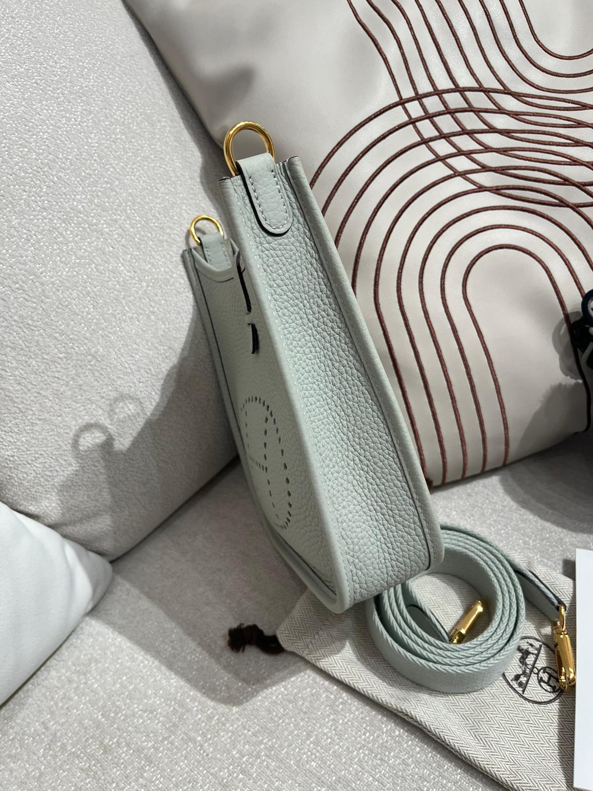 Hermes Mini Evelyne Stamp B 水晶灰 100%Authentic, 99%New✅收據✅Dust bag ✅Box