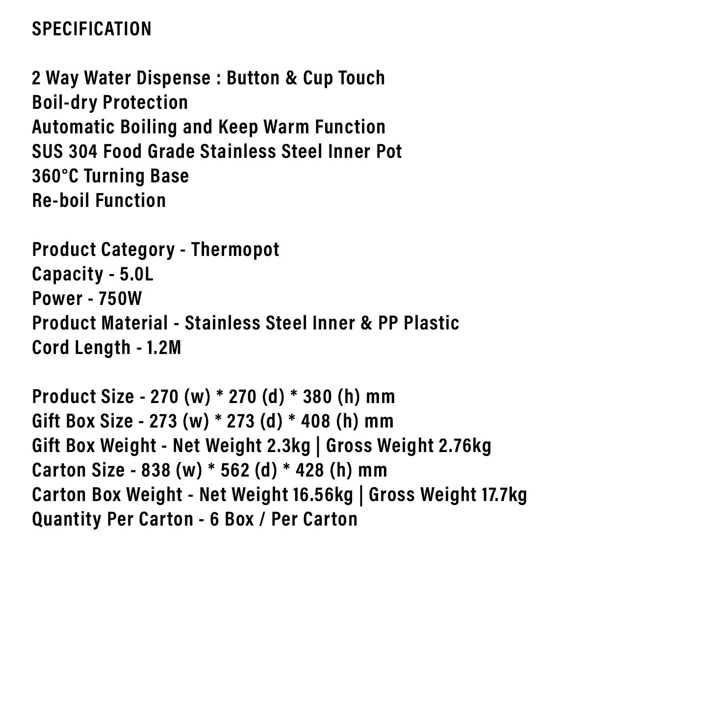 Faber 5.0L Fantasia Thermo Pot FANTASIA 505