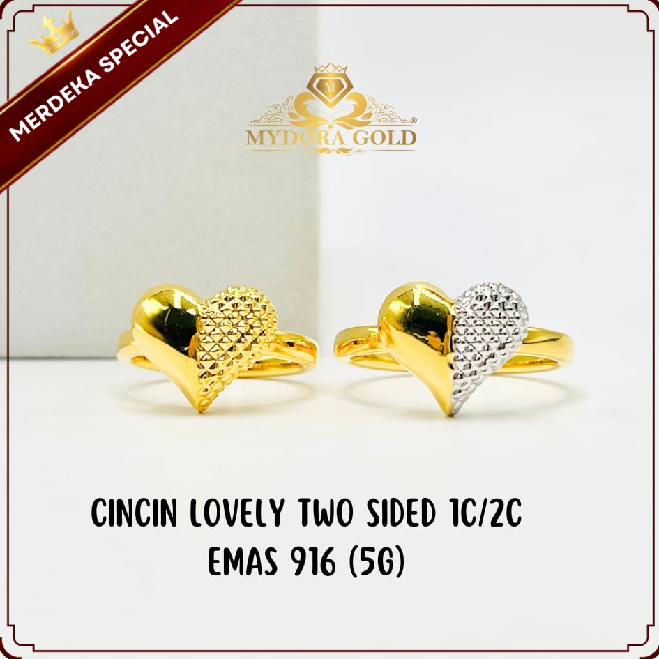 MYDORA Cincin Lovely Two Sided 1C/2C (5G) l EMAS 916/22K