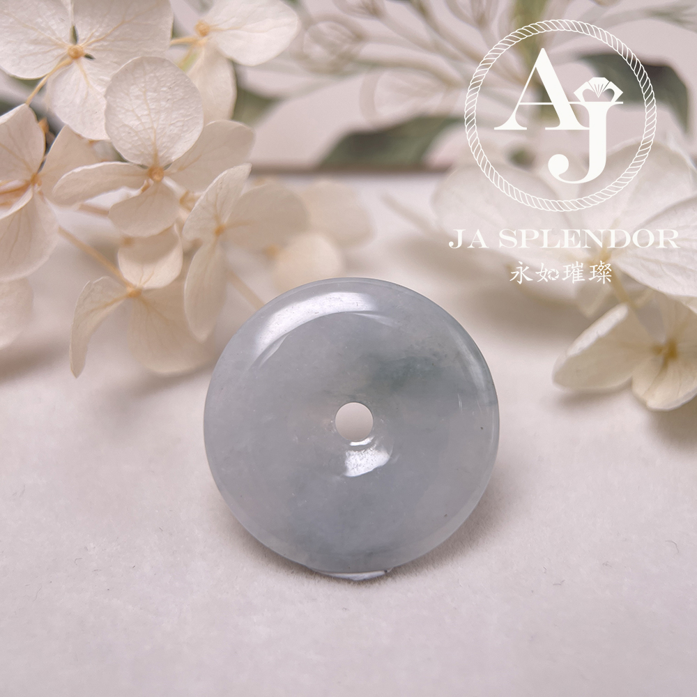 JN-228 天然翡翠A玉 冰糯飄綠平安扣