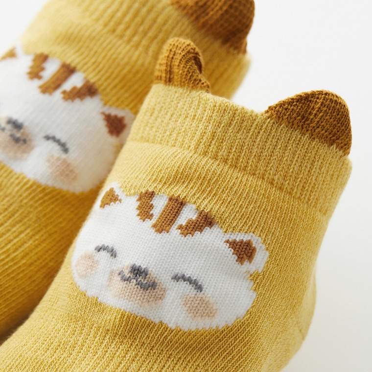 💚預訂 台灣直送💚兩色可愛動物提花防滑短襪三對裝