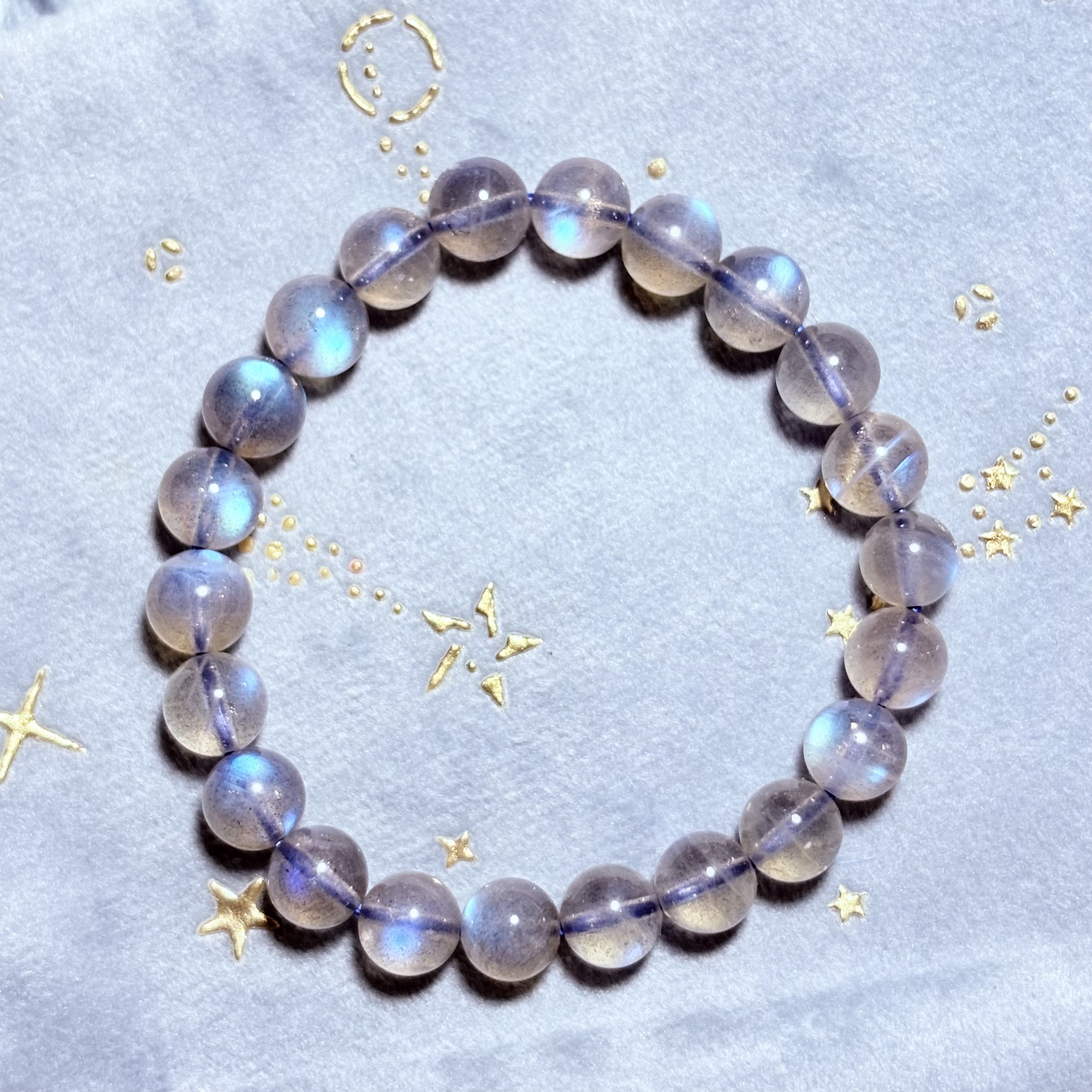 8.5mm藍光拉長石手串No.2674