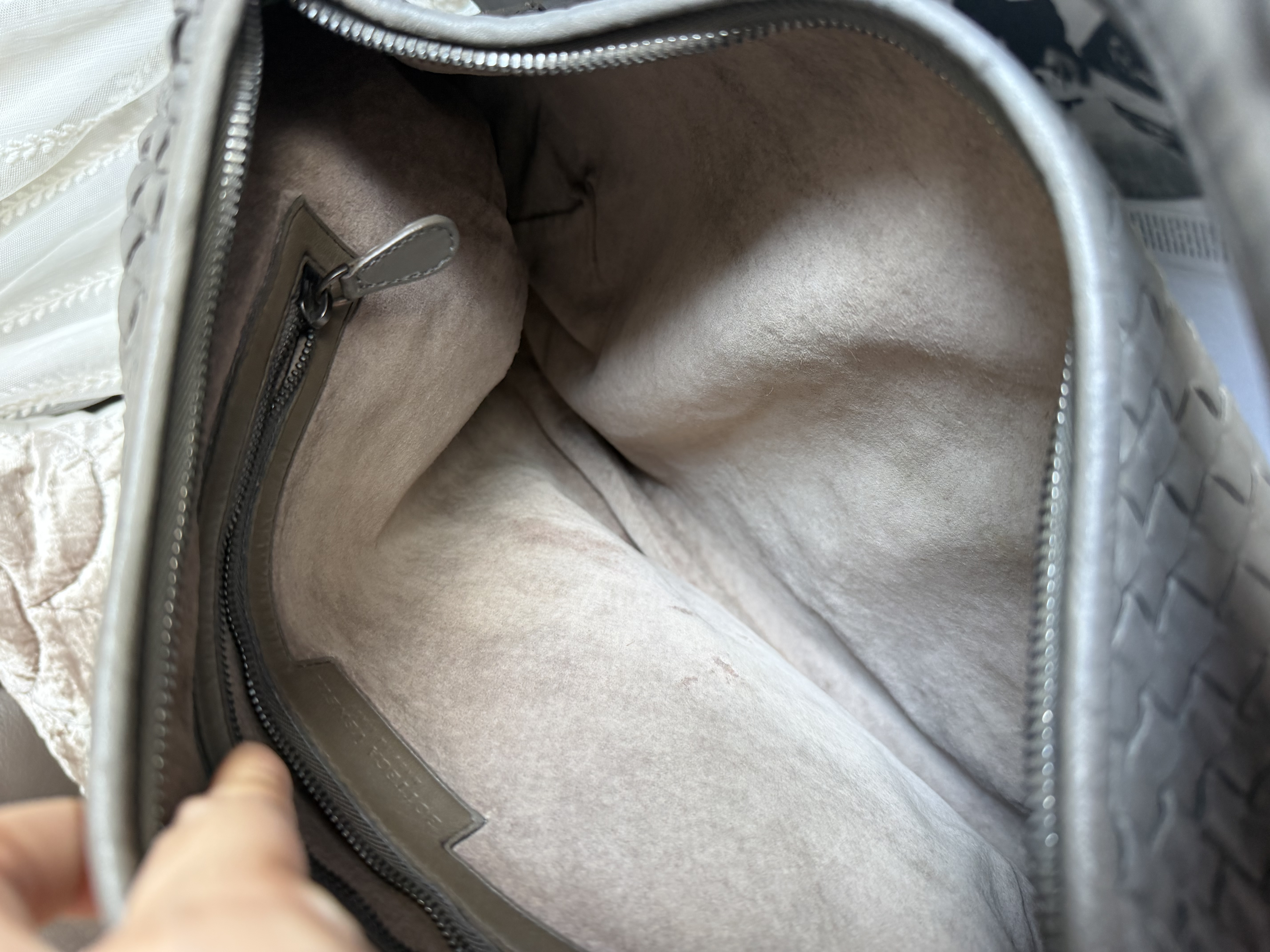 Bottega veneta grey Nappa Intrecciato Large Veneta Hobo bag