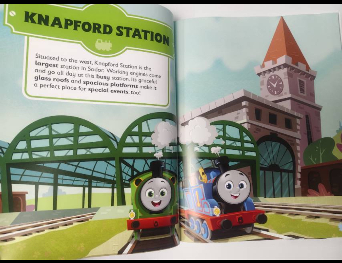 💥托馬斯小火車迷必入！《Thomas & Friends: Meet the Engines》深度揭秘。正版！  🌚🌚從主角托馬斯，到個性鮮明的培西、高登、詹姆士等，所有你能想到的小火車角色都在裡面啦。  🌚🌚每個角色都有詳細的介紹，包括它們的外觀特點、獨特性格，還有在多多島上發生的有趣故事。  精裝尺寸:28*22釐米   頁數:92頁