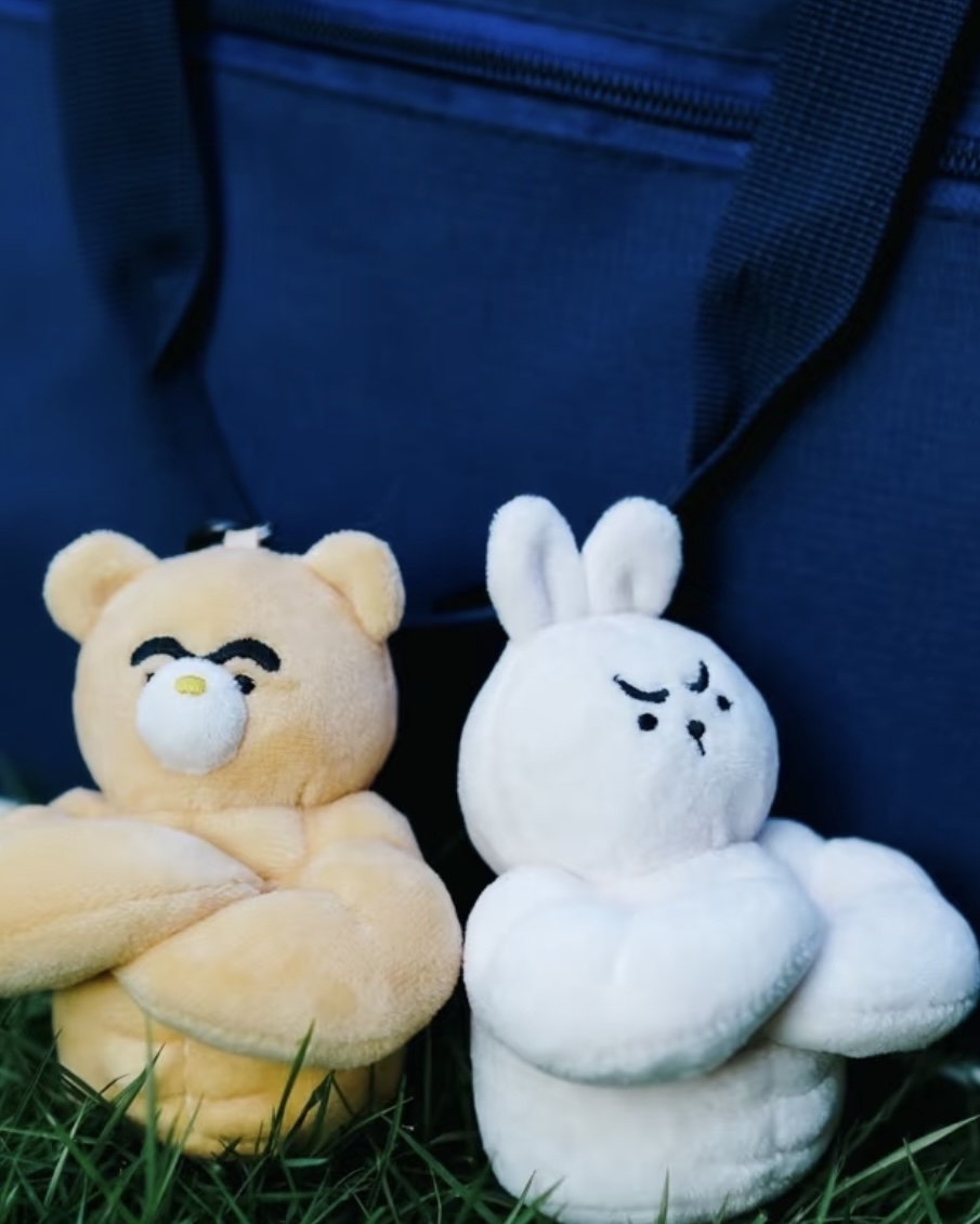 暴力可愛・厭世臉肌肉熊/兔 毛絨掛件 