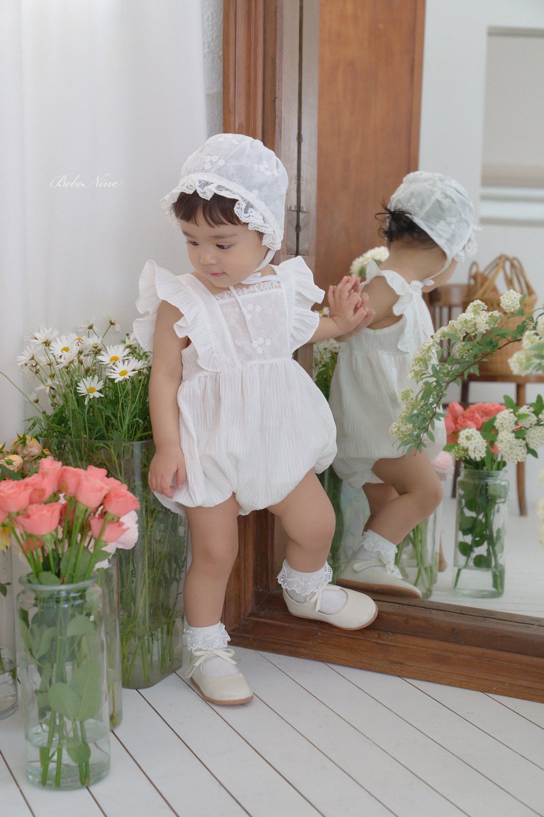 ☀️預訂 韓國直送☀️🇰🇷Bebenine蕾絲荷葉邊背心包屁衣