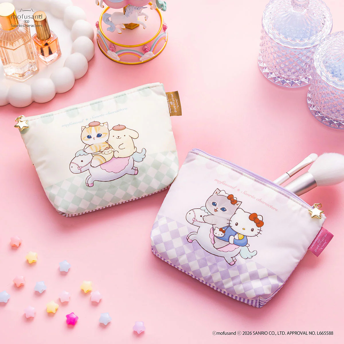 (17/4新品） 日本Mofusand X Sanrio 化妝袋