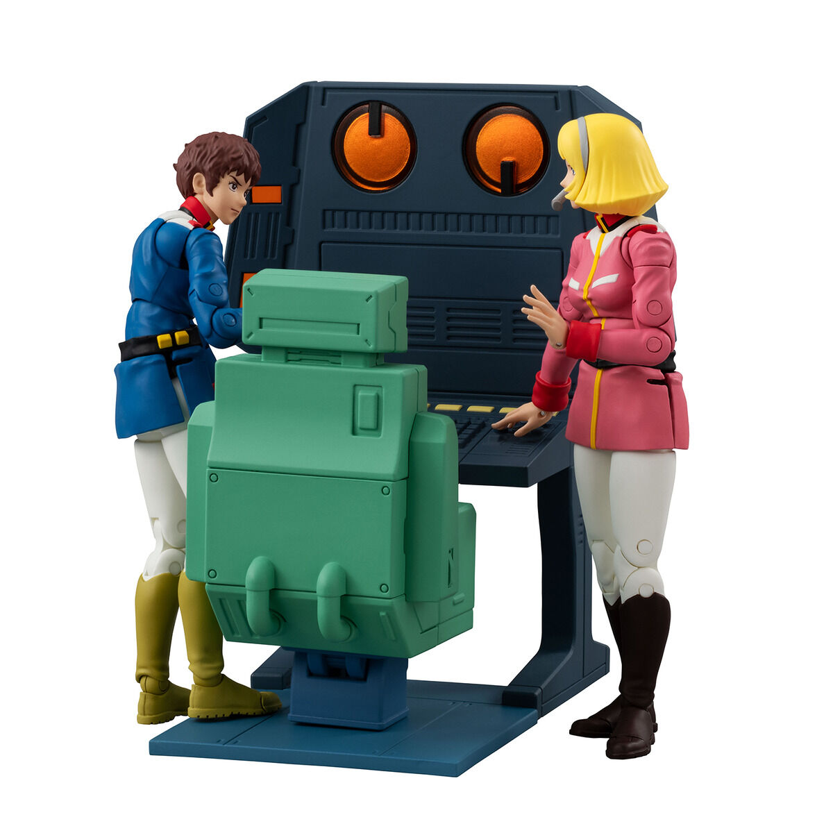 (預訂訂金 $200) (總價 $500) (魂限) MegaHouse G.M.G. COLLECTION EX 機動戰士高達 阿寶 & 馬茜 白色基地艦橋通信士套裝 (行版) GMG Gundam White Base Bridge Radio operator Desk Set