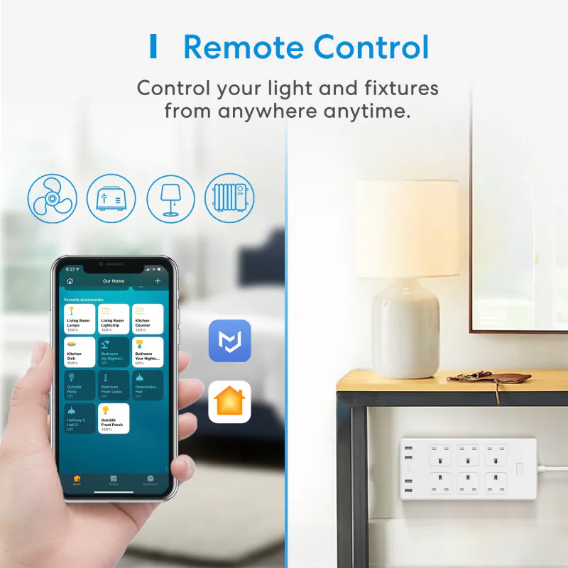 香港行貨 2年保養 Meross Apple HomeKit Version 6位智能拖板 (13A) MSS426 支援 Apple HomeKit、SmartThingsAmazon Alexa、Google Assistant 