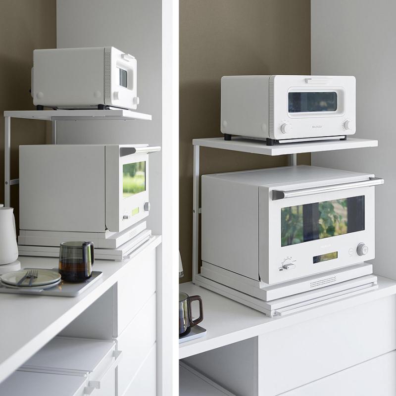 🔥🔥【日本直送《TOWER》雙層廚房電器架（附滑動工作台）】