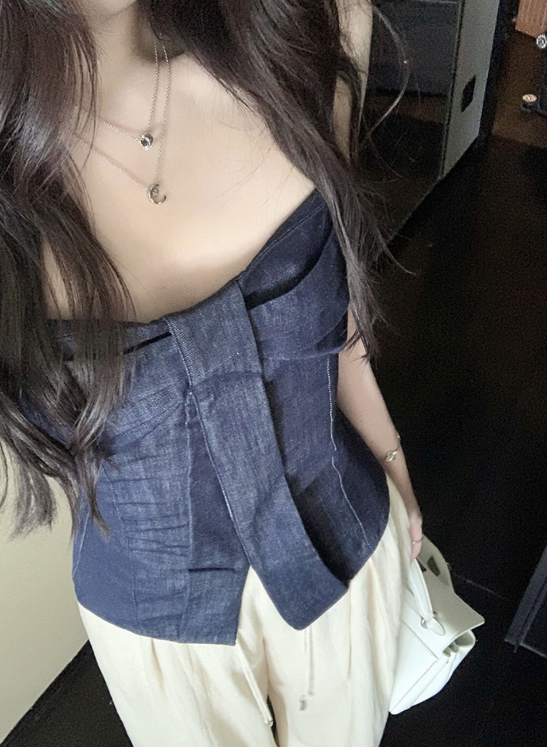 4609 Blue Muse Bow Top｜蓝调缪斯蝴蝶结上衣