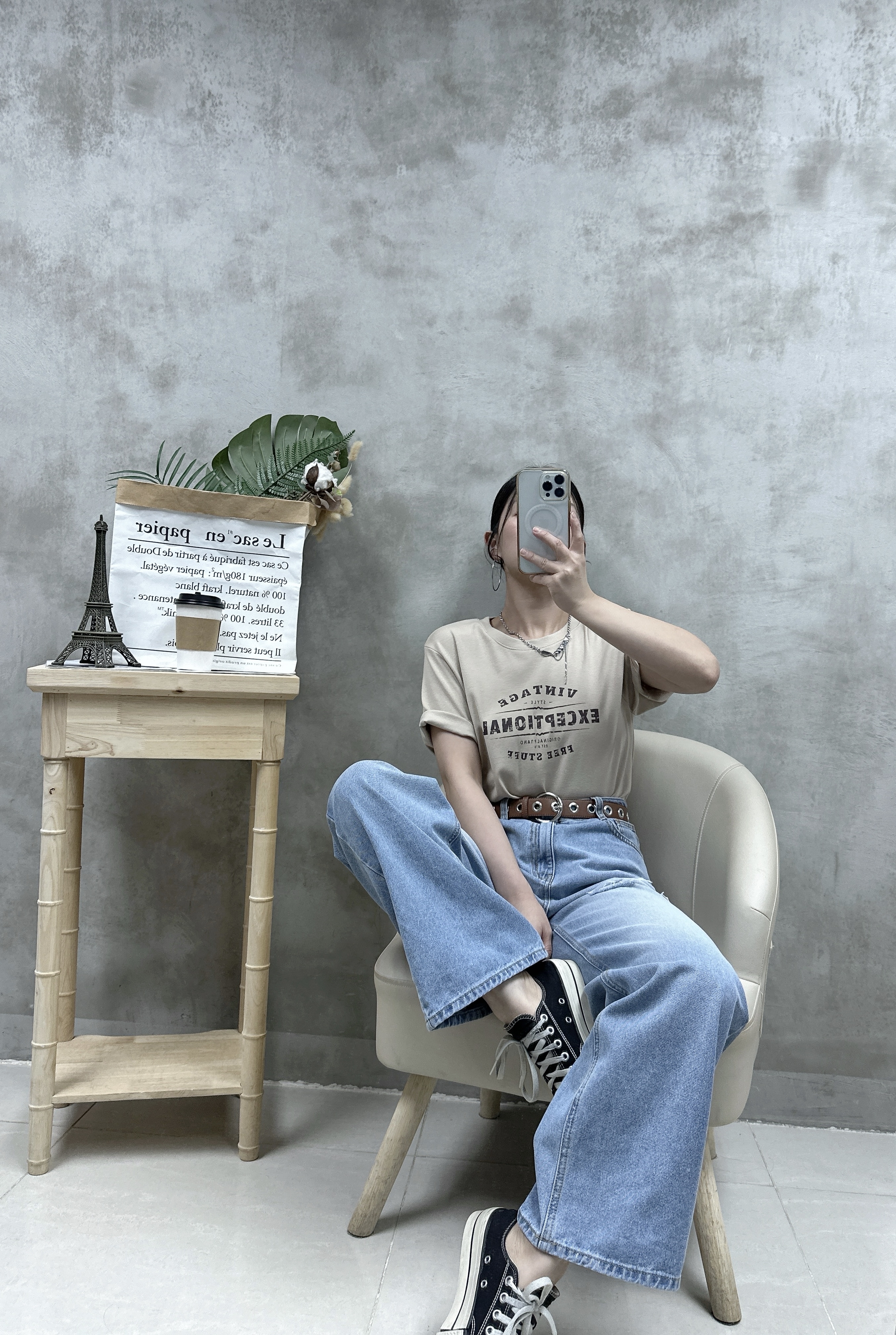 洗水棉英文字Tee
