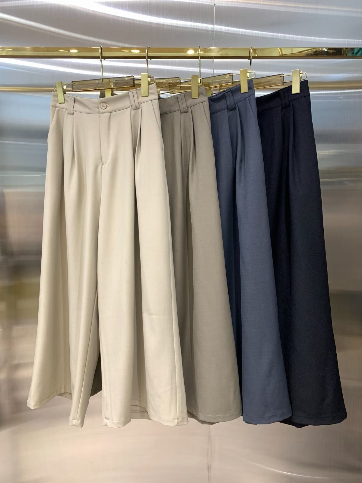 免燙西褲料闊腳褲