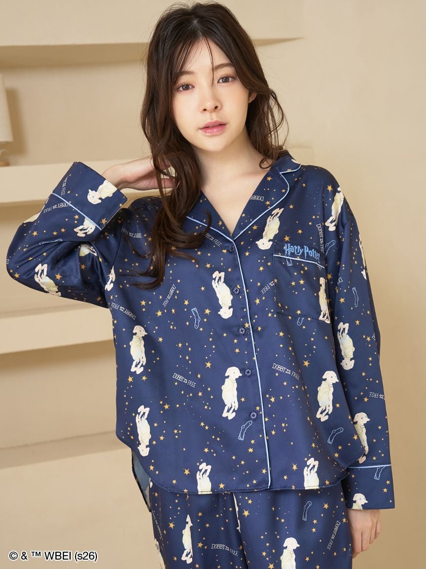 保暖緞面開領睡衣上衣 Pajamas Shirt｜SNIDEL HOME X 哈利波特 聯名 第5彈 (Harry Potter)【預購】 (26201-P）